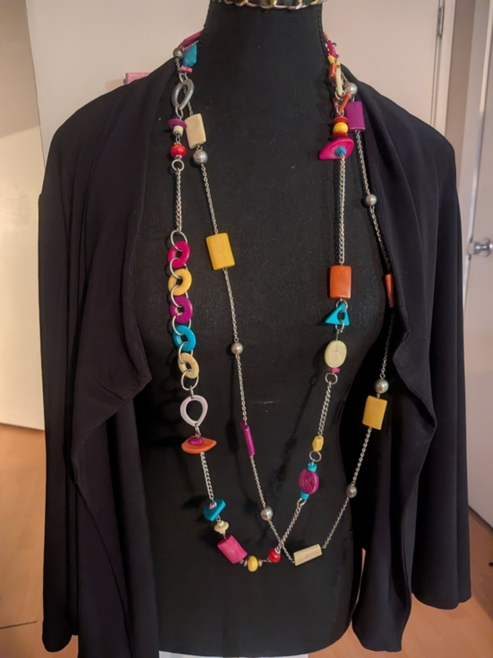 Vintage 80s Style Premier Designs "True Colors" Long Beaded Necklace Set (2 Piec